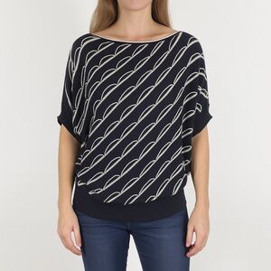 Adolfo Dominguez‎ Sweater Dolman Sleeve Small Patterned Lightweight Boat Neck